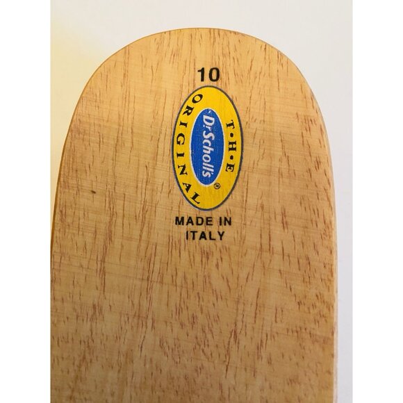 Dr Scholls Women Size 10 M Wood Exercise Clog Sandal Tan Leather Slide Shoe New - Picture 5 of 15